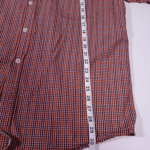 Old Navy Shirt Sleeve Orange Gingham Shirt - Picture 9 of 15